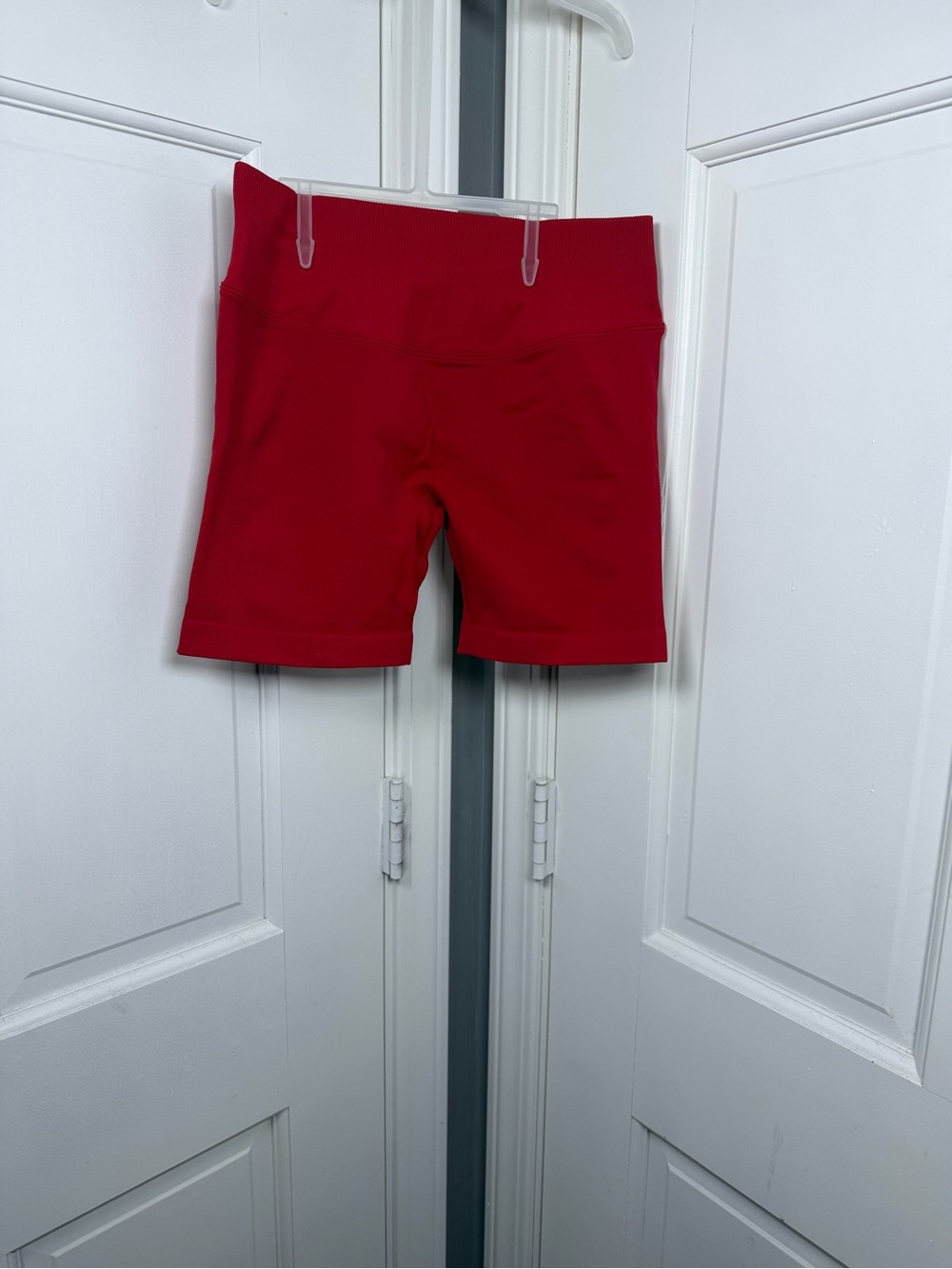High-Rise Red Women's Bike Shorts
